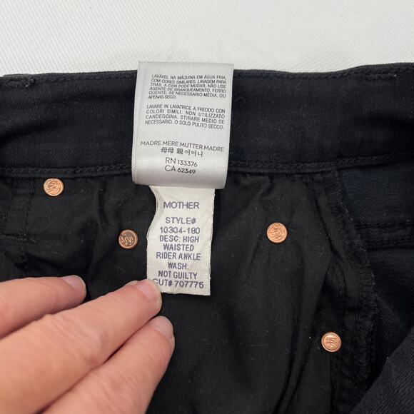 Mother Jeans High Waisted Rider Ankle Not Guilty Black Denim Sz 27 Straight Leg - Picture 10 of 16